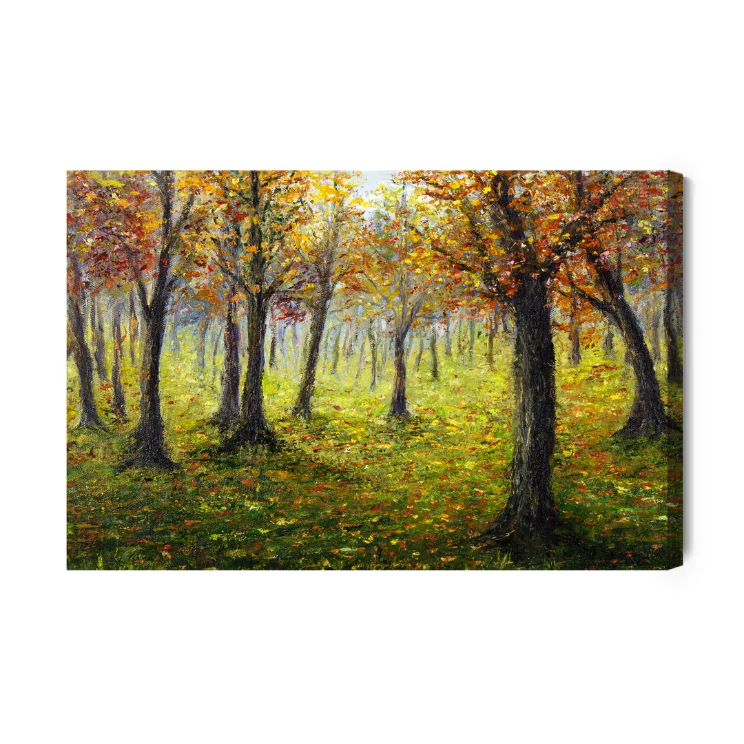 Obraz Na Płótnie Jesienny Pejzaż Leśny Canvas Naturalny Brak Brak 70x100