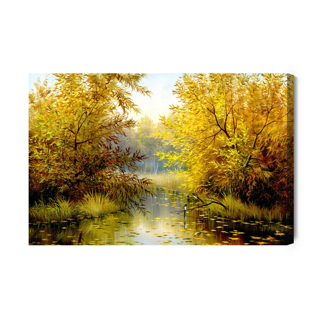 Obraz Na Płótnie Jesienny Pejzaż Z Jeziorem Canvas Brak Brak 60x90