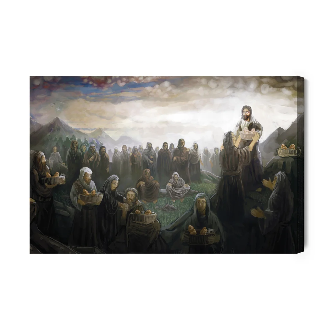 Obraz Na Płótnie Jezus Karmi Tysiące Ludzi Canvas Brak Brak 60x90
