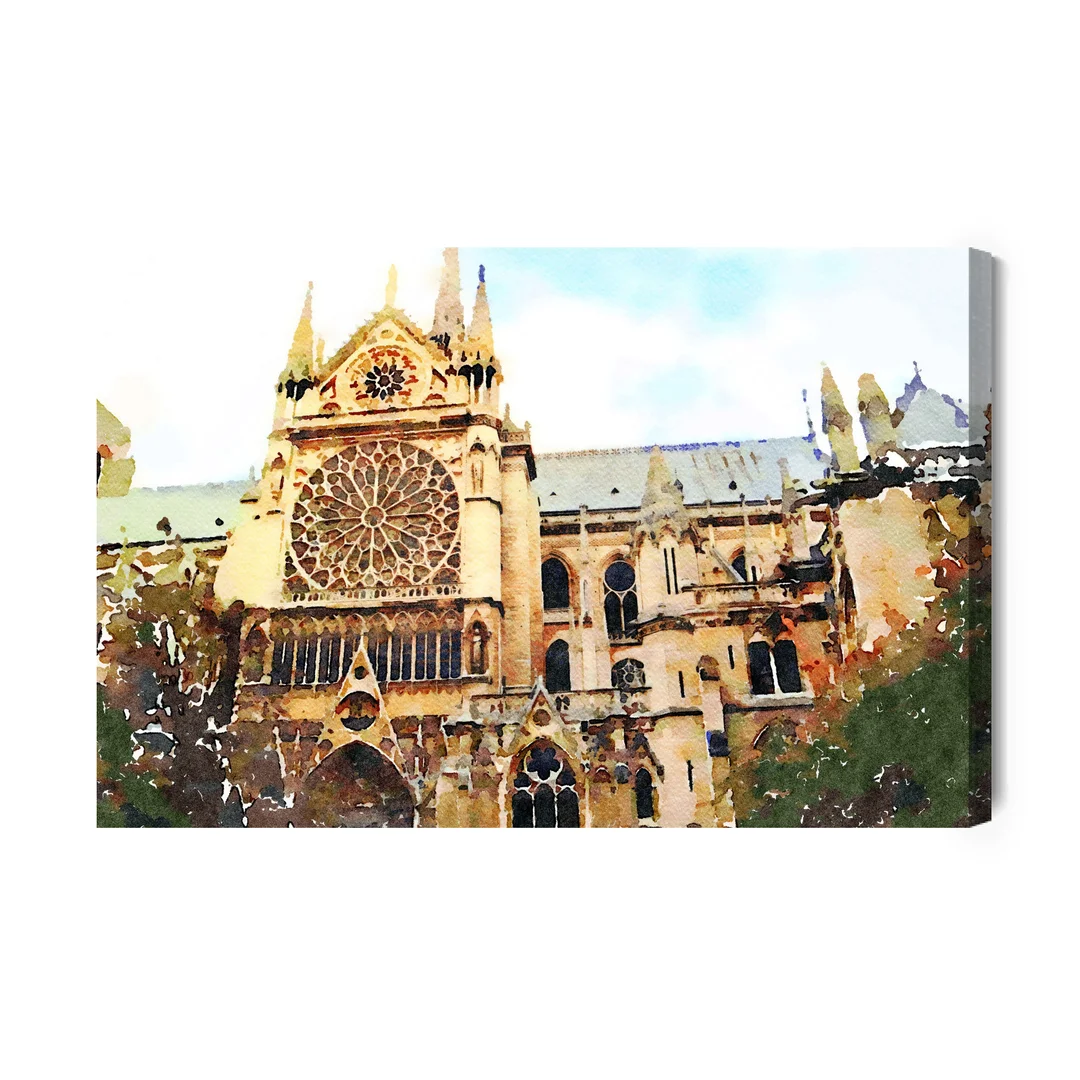 Obraz Na Płótnie Katedra Notre Dame Jak Namalowana Canvas Naturalny Brak Brak 70x100