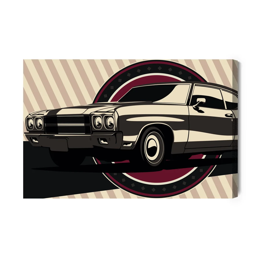 Obraz Na Płótnie Klasyczny Muscle Car W Stylu Retro Canvas Brak Brak 60x90