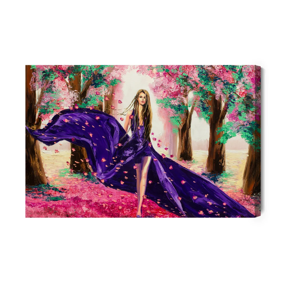 Obraz Na Płótnie Kobieta Pośród Wiosennych Kwiatów Canvas Brak Brak 60x90