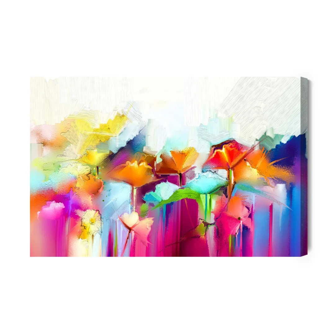 Obraz Na Płótnie Kolorowe Abstrakcyjne Kwiaty Canvas Brak Brak 60x90