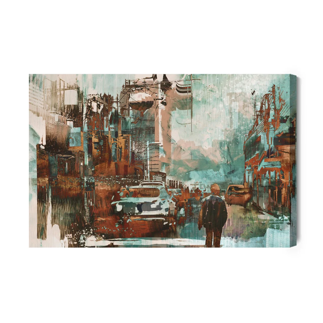 Obraz Na Płótnie Kolorowe Abstrakcyjne Miasto Canvas Brak Brak 60x90