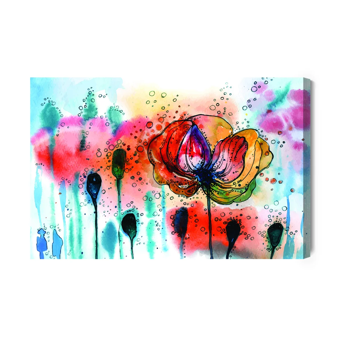 Obraz Na Płótnie Kolorowe Akwarelowe Maki Canvas Brak Brak 60x90