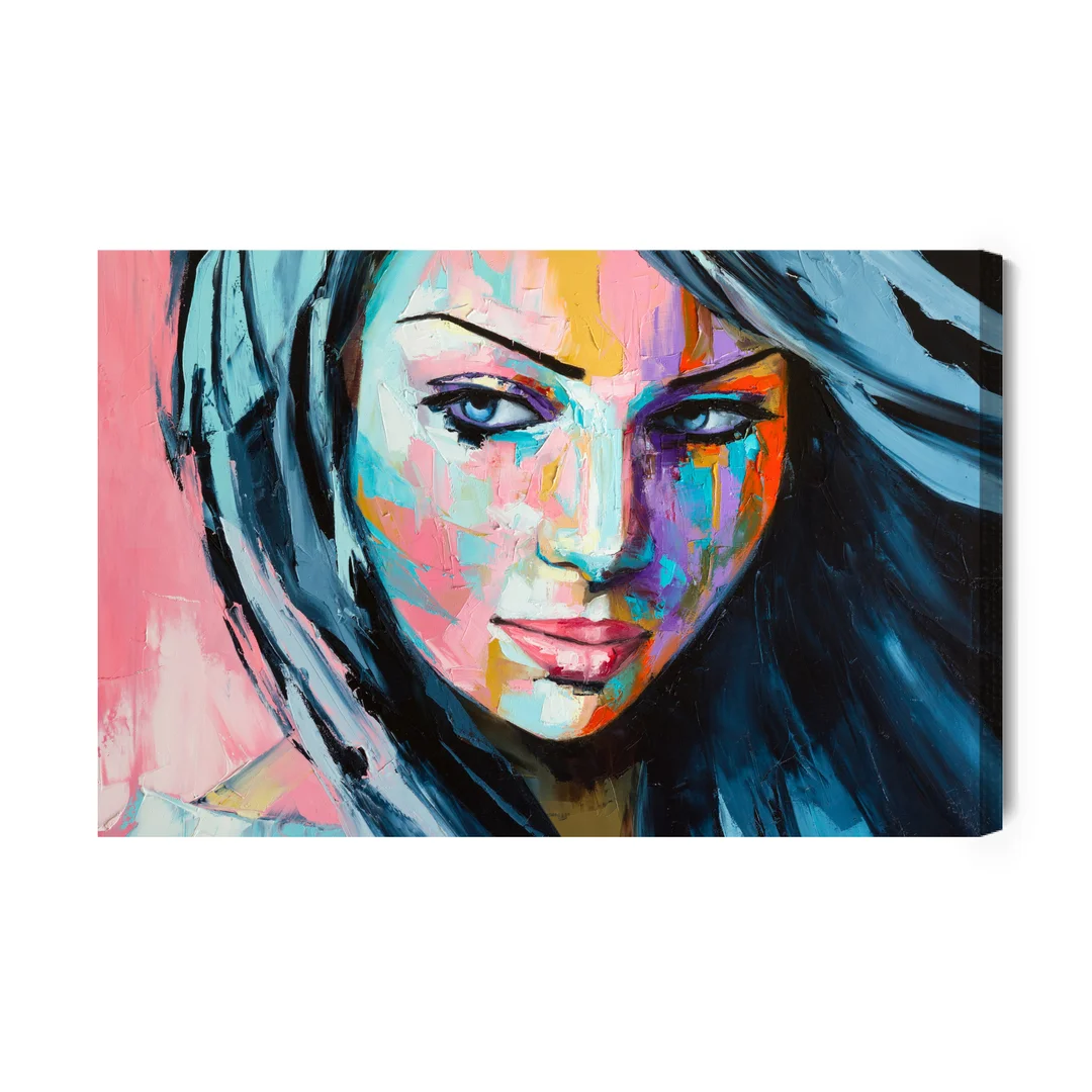 Obraz Na Płótnie Kolorowy Kobiecy Portret Canvas Brak Brak 60x90