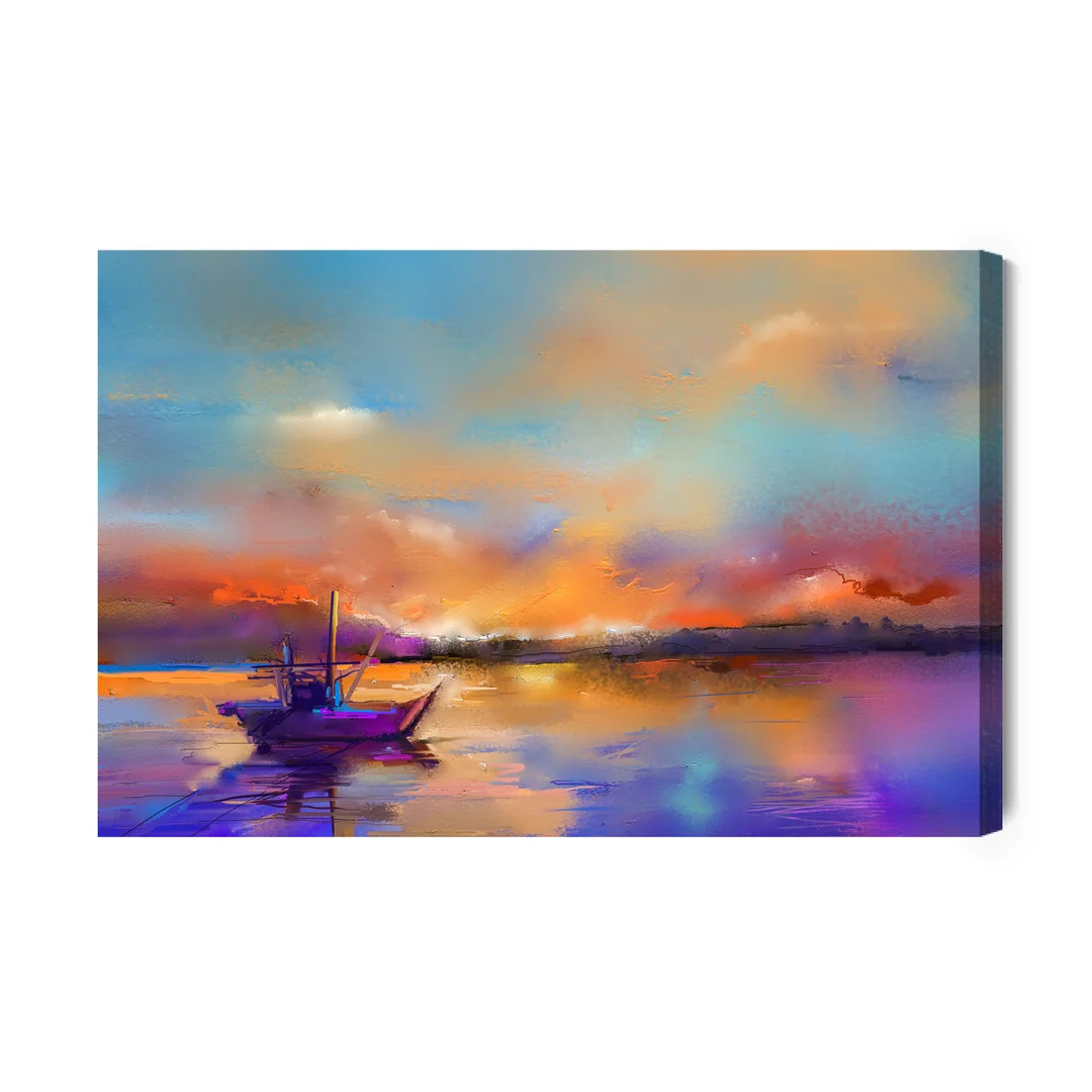 Obraz Na Płótnie Kolorowy Pejzaż Z Morzem Canvas Brak Brak 60x90