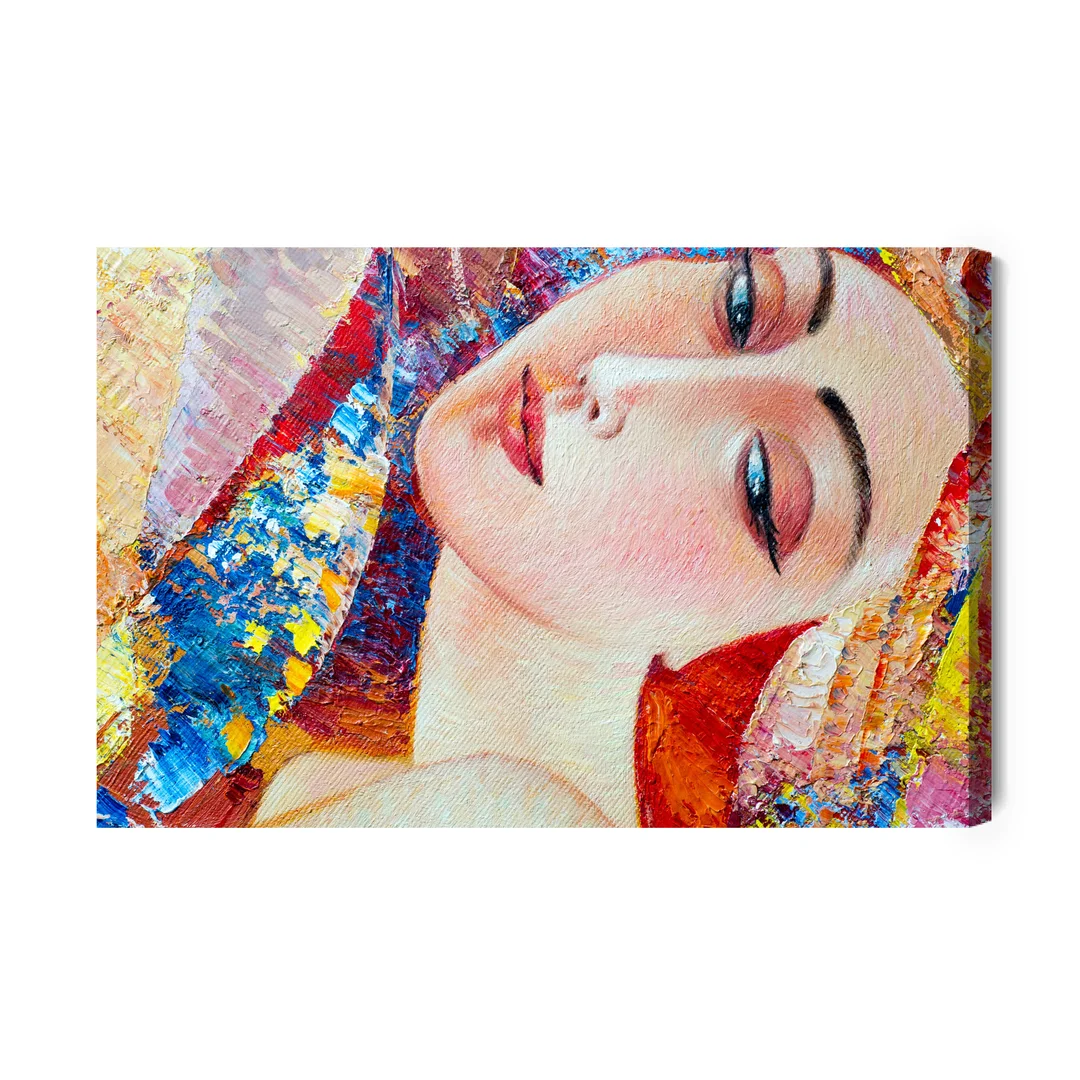 Obraz Na Płótnie Kolorowy Portret Młodej Kobiety Canvas Brak Brak 60x90