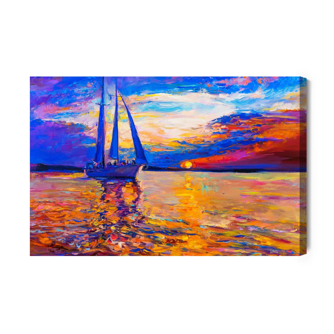 Obraz Na Płótnie Kolorowy Zachód Słońca Nad Morzem Canvas Brak Brak 60x90