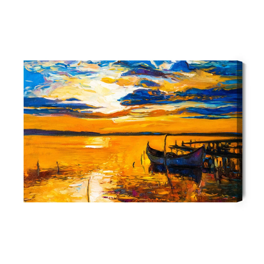 Obraz Na Płótnie Kolorowy Zachód Słońca Nad Wodą Canvas Naturalny Brak Brak 70x100
