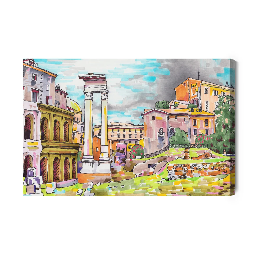 Obraz Na Płótnie Kolory Rzymu Canvas Naturalny Brak Brak 80x120