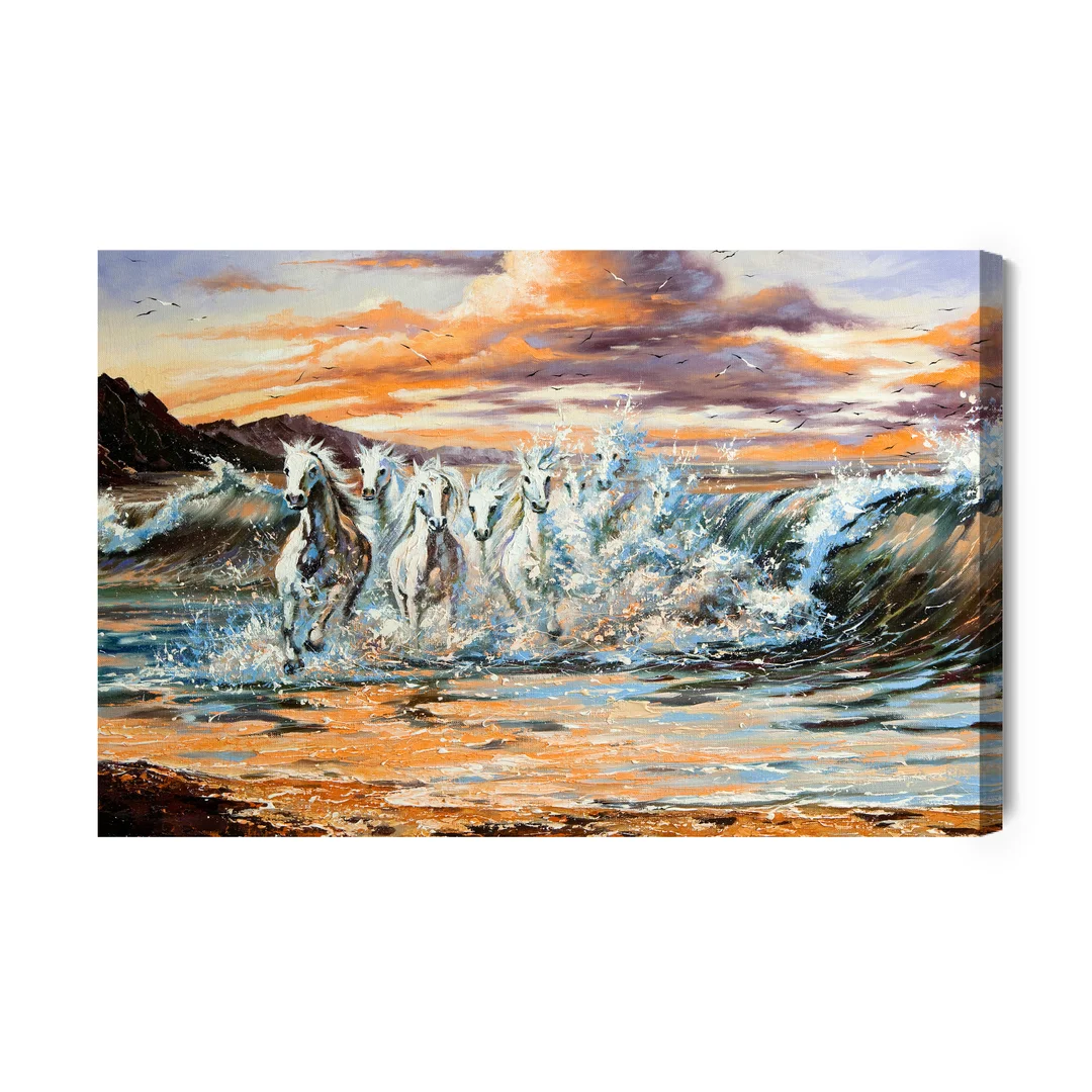 Obraz Na Płótnie Konie Nad Morzem Canvas Brak Brak 60x90