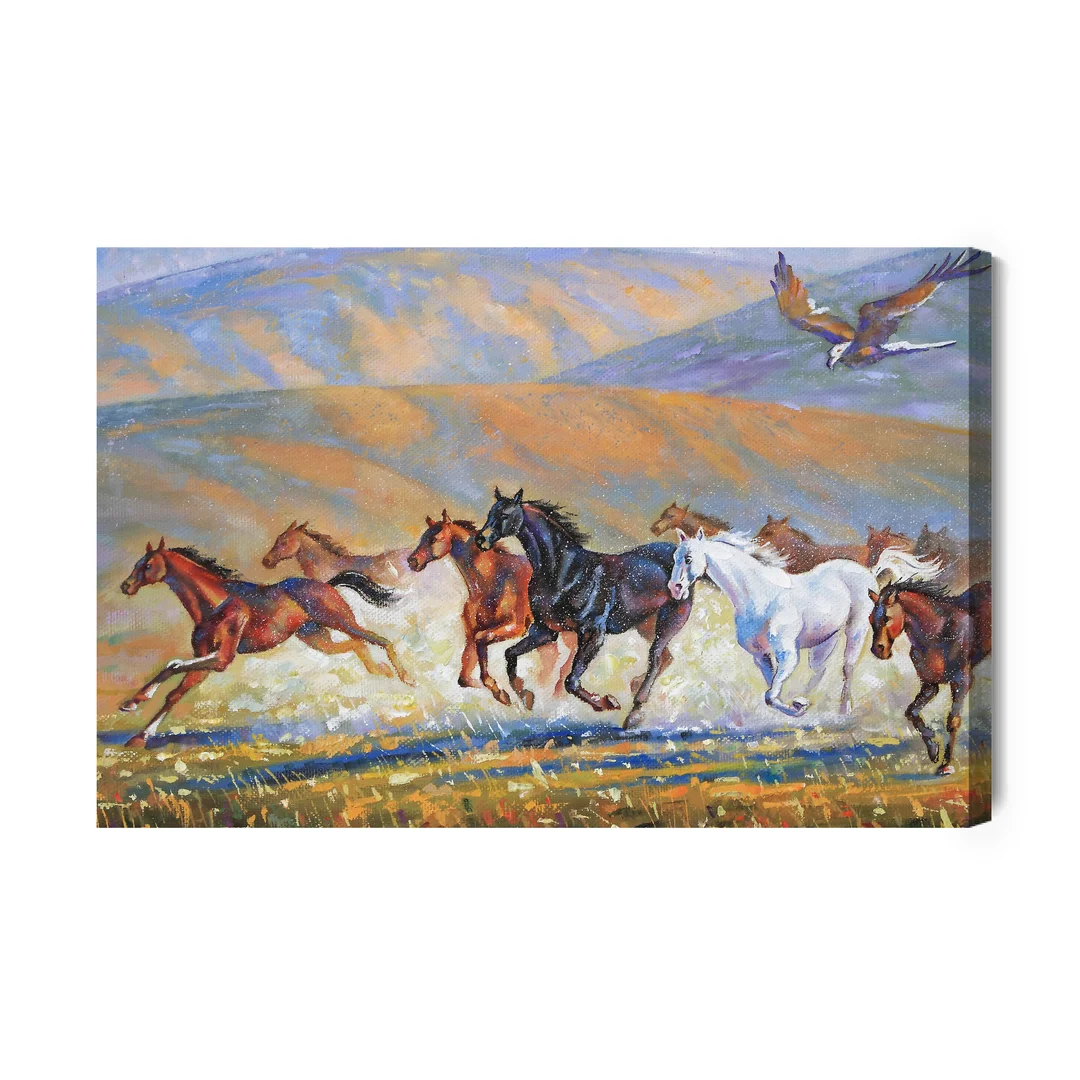Obraz Na Płótnie Konie W Galopie W Górach Canvas Brak Brak 120x80