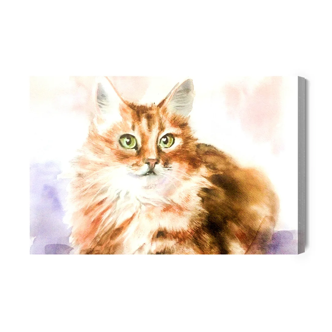 Obraz Na Płótnie Kot Jak Malowany Akwarelą Canvas Brak Brak 60x90