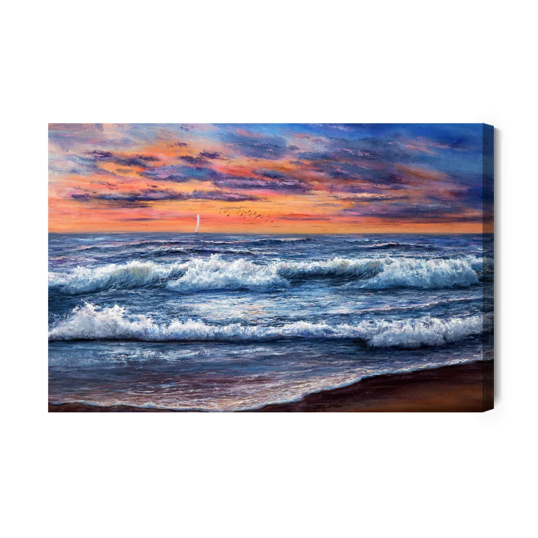 Obraz Na Płótnie Krajobraz Morski I Zachód Słońca Canvas Brak Brak 60x90