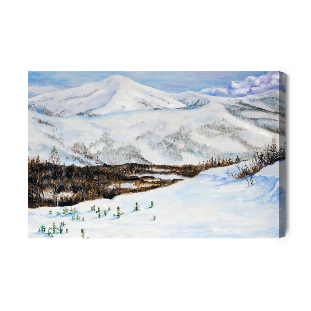 Obraz Na Płótnie Krajobraz Z Ośnieżonymi Górami Canvas Brak Brak 60x90