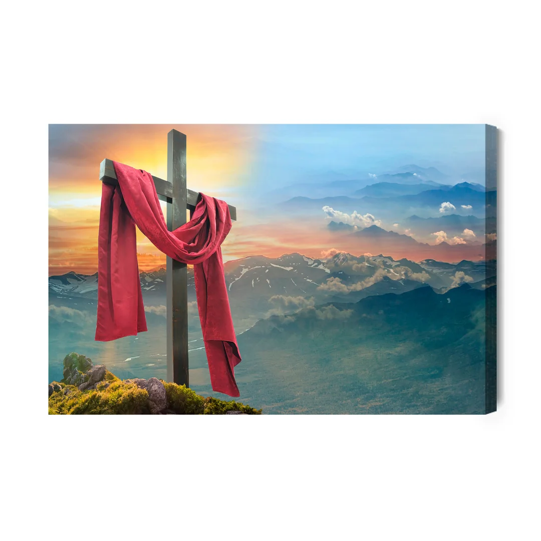 Obraz Na Płótnie Krzyż Na Tle Gór Canvas Brak Brak 60x90