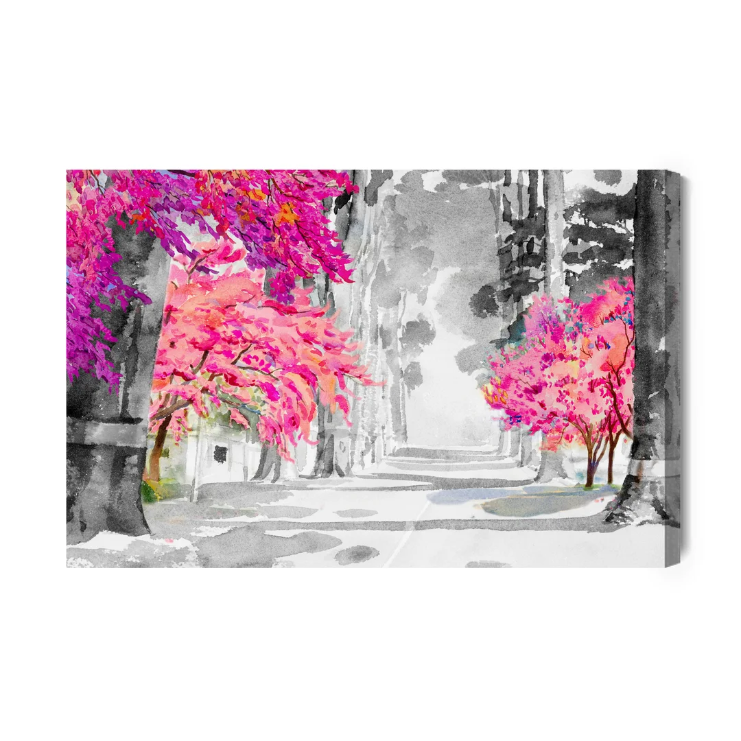 Obraz Na Płótnie Kwiaty Wiśni Malowane Akwarelą Canvas Brak Brak 60x90