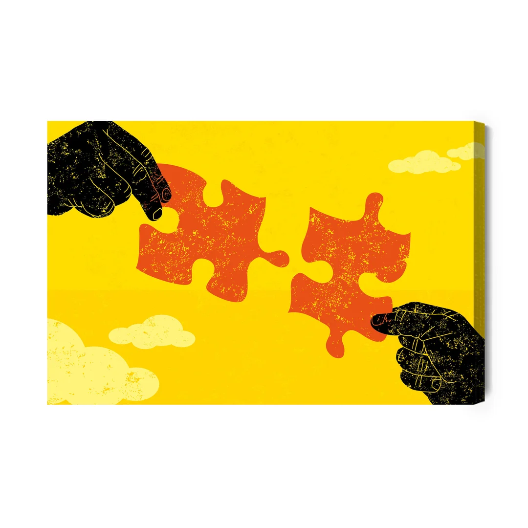 Obraz Na Płótnie Łączenie Starych Puzzli Canvas Brak Brak 60x90