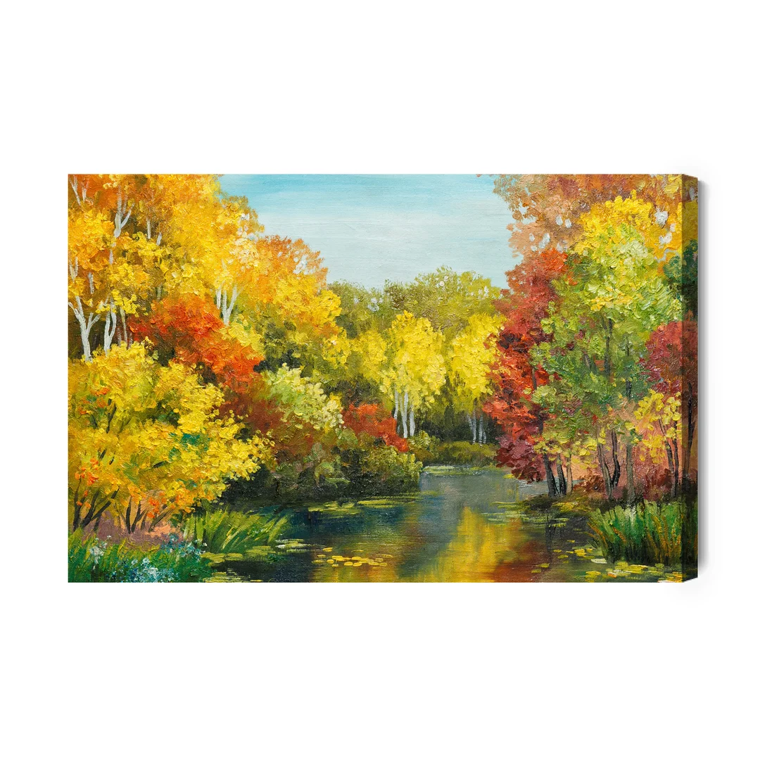 Obraz Na Płótnie Las W Jesiennych Barwach Canvas Brak Brak 60x90