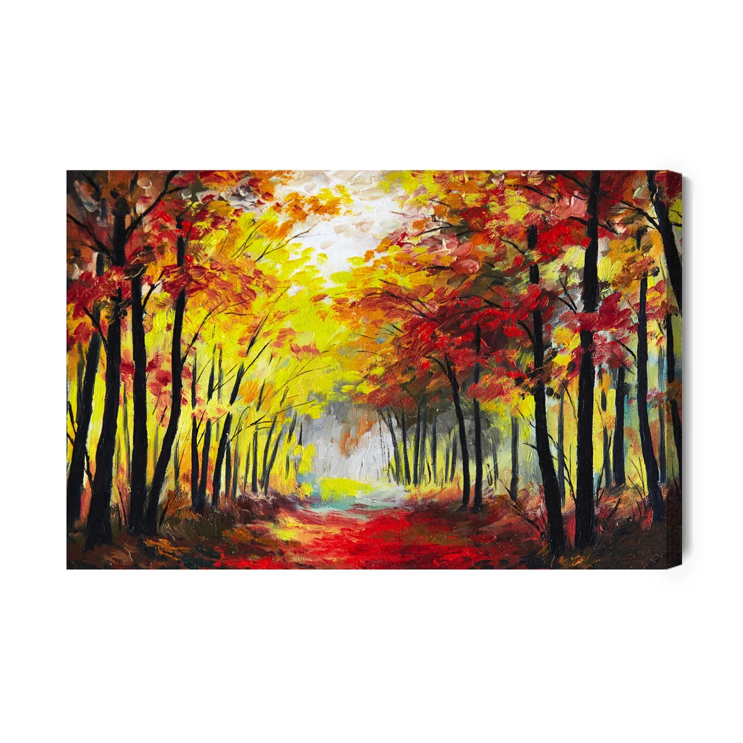 Obraz Na Płótnie Leśny Pejzaż W Jesiennych Barwach Canvas Brak Brak 60x90