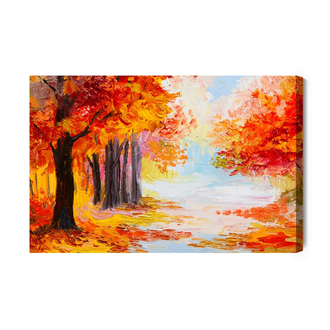 Obraz Na Płótnie Leśny Pejzaż W Jesiennych Kolorach Canvas Brak Brak 60x90