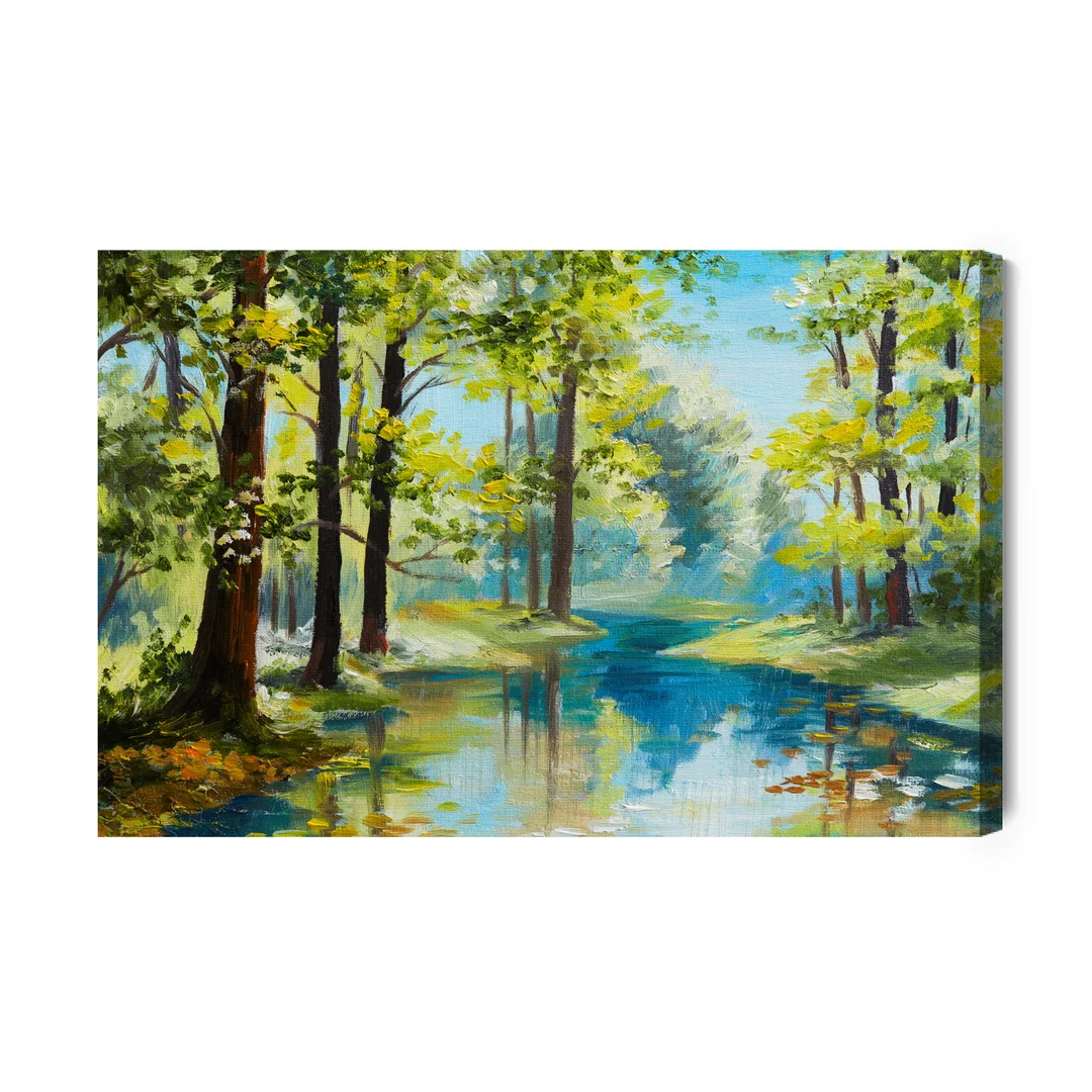 Obraz Na Płótnie Pejzaż Leśny Jak Malowany Canvas Naturalny Brak Brak 70x100