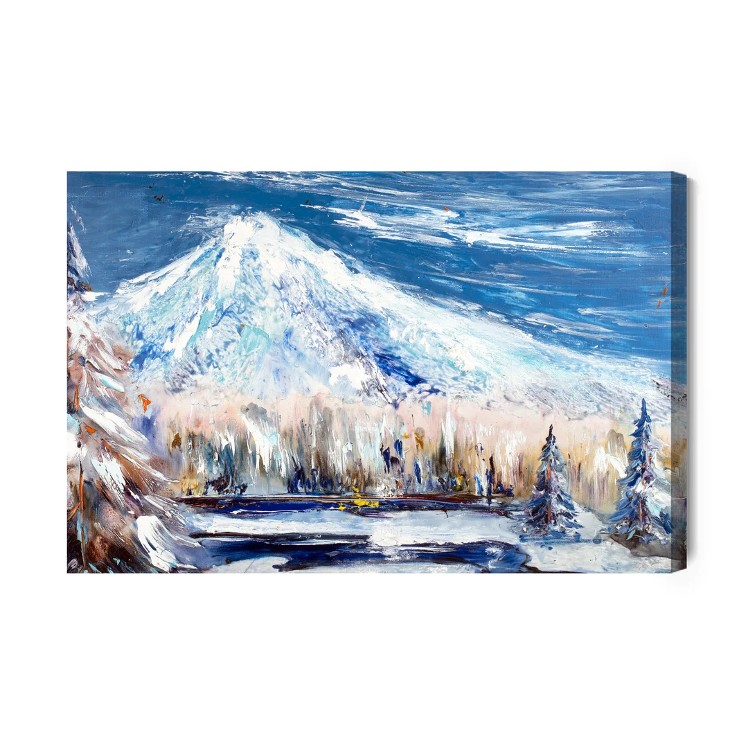 Obraz Na Płótnie Zimowy Górski Pejzaż Canvas Naturalny Brak Brak 70x100
