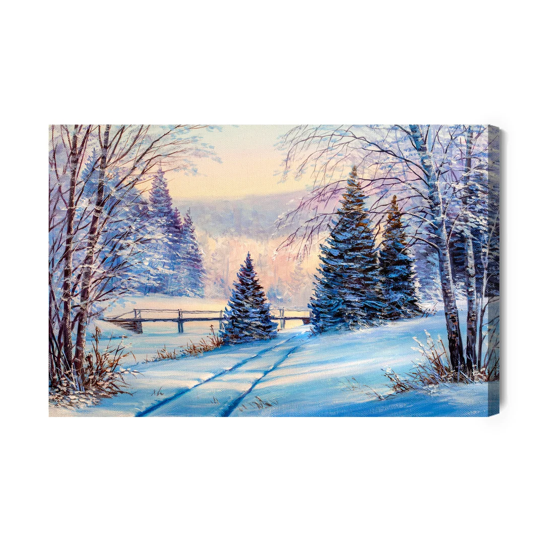 Obraz Na Płótnie Zimowy Krajobraz Leśny Canvas Naturalny Brak Brak 70x100