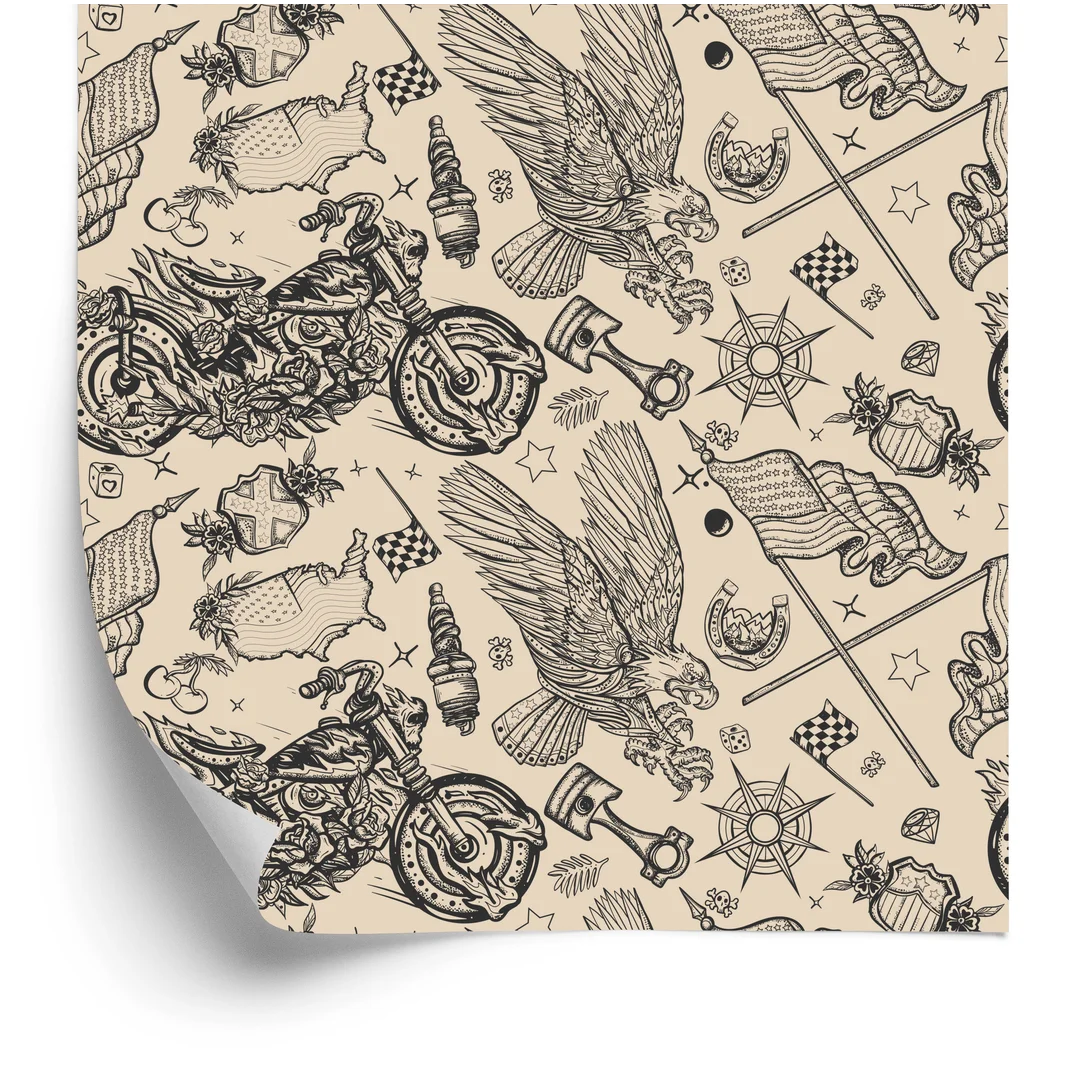 Tapeta Amerykańskie Motocykle Flizelina 53x1000