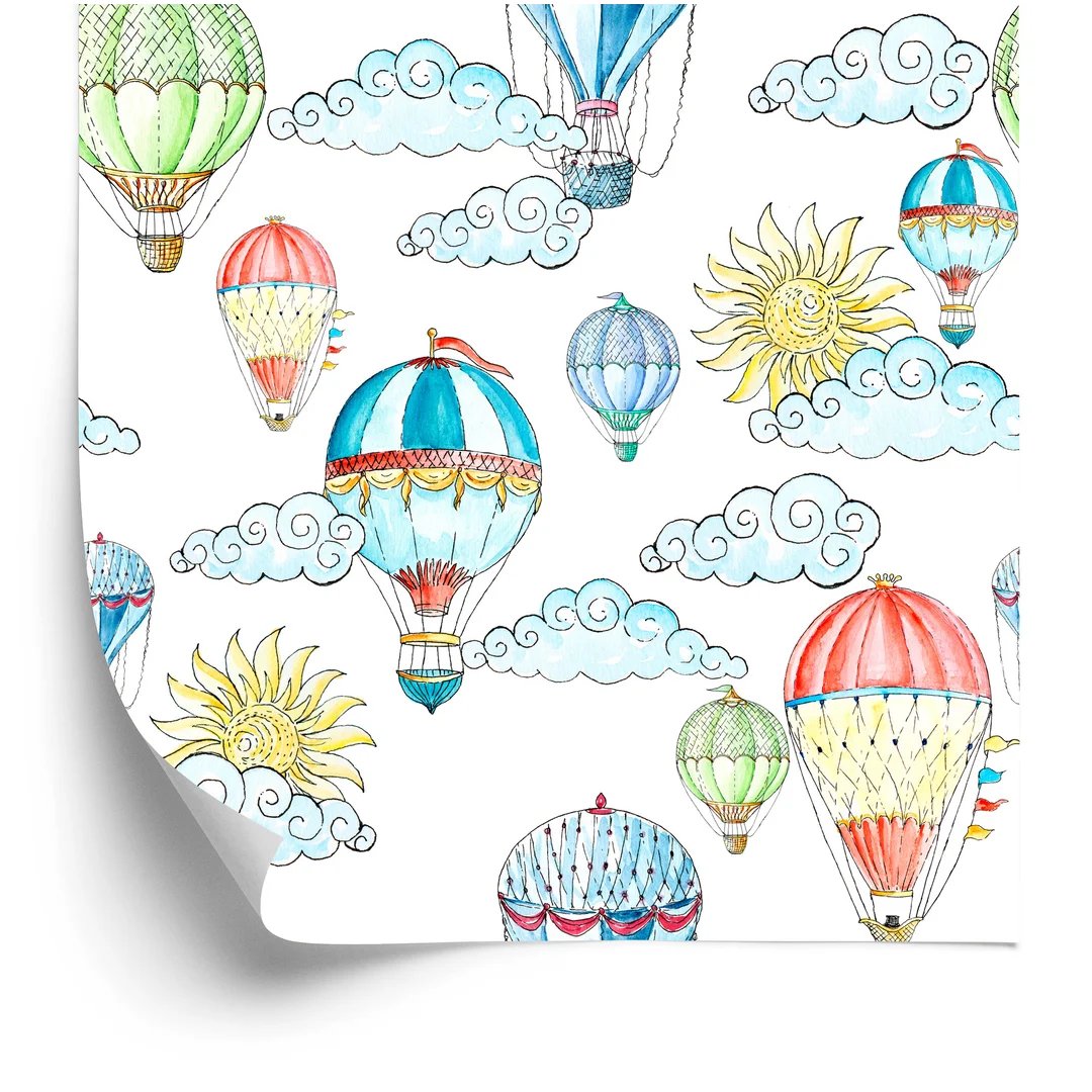 Tapeta Balony I Słońce Flizelina 53x1000