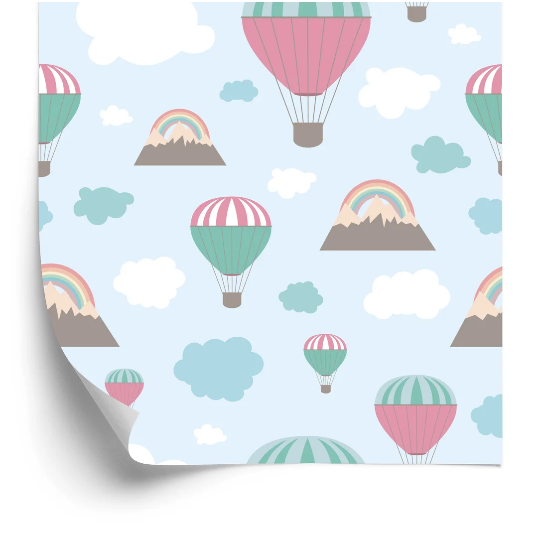 Tapeta Balony Nad Górami Flizelina 53x1000