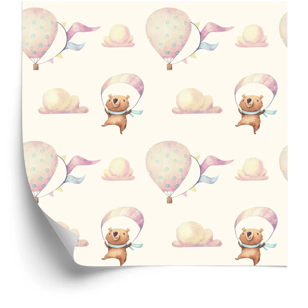 Tapeta Balony W Chmurach, Misie, Pokój Dziecięcy Flizelina 53x1000