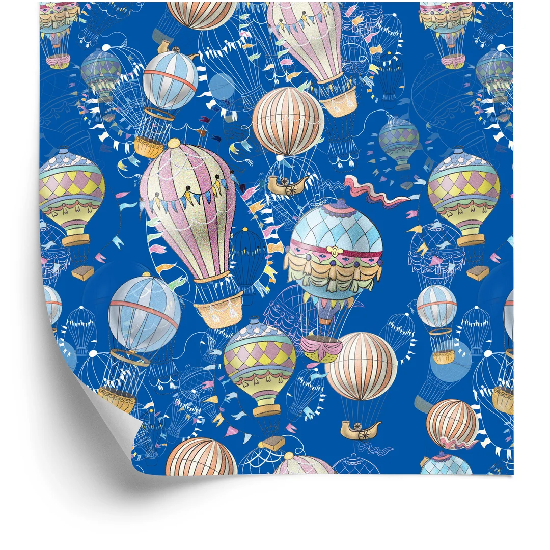 Tapeta Balony Z Niebieskim Tłem Flizelina 53x1000