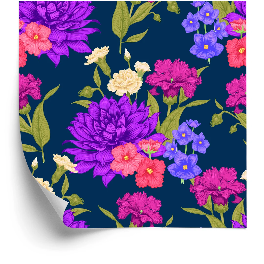Tapeta Bukiet Kwiatów W Stylu Retro Flizelina 53x1000