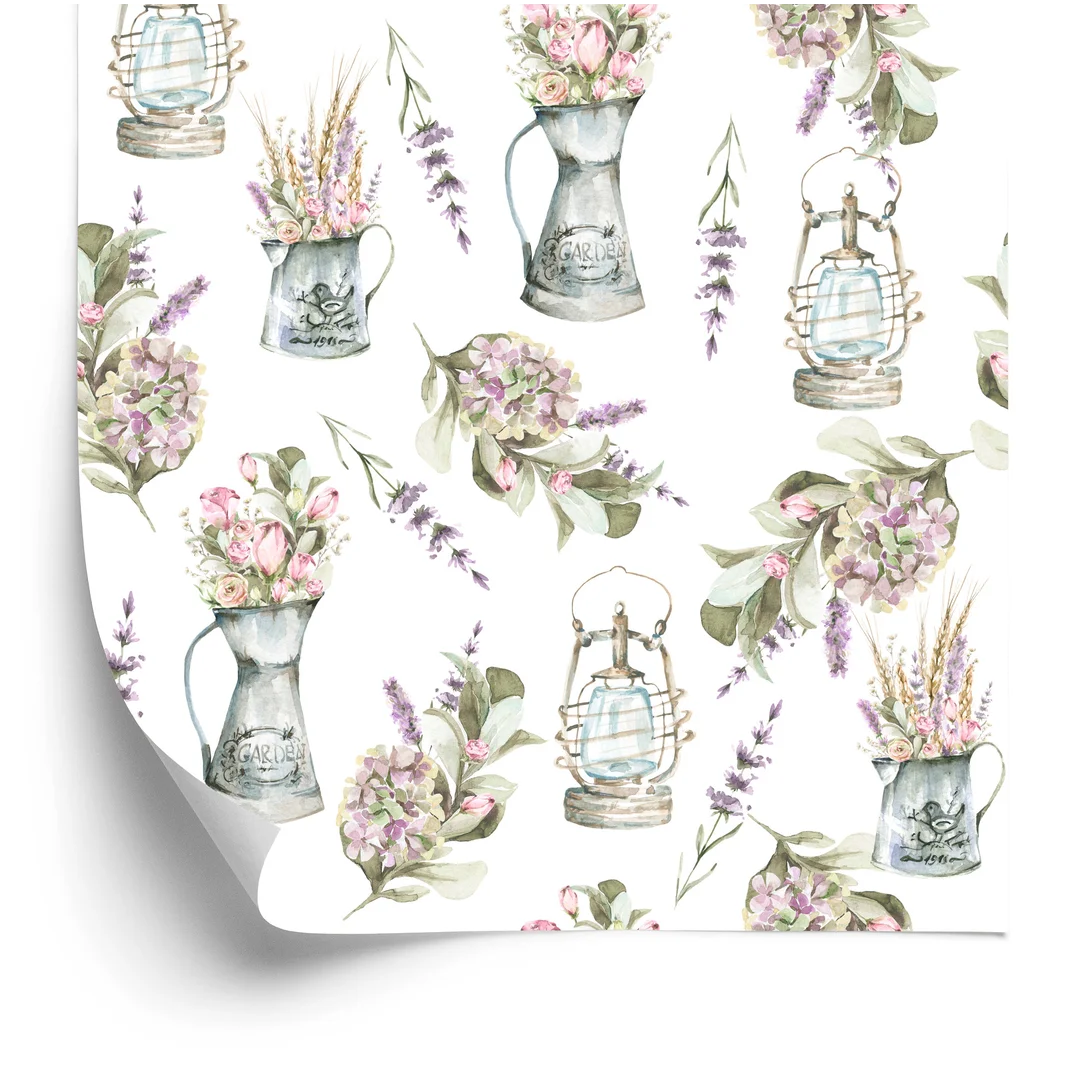 Tapeta Bukiety Kwiatów Lawendy Flizelina 53x1000