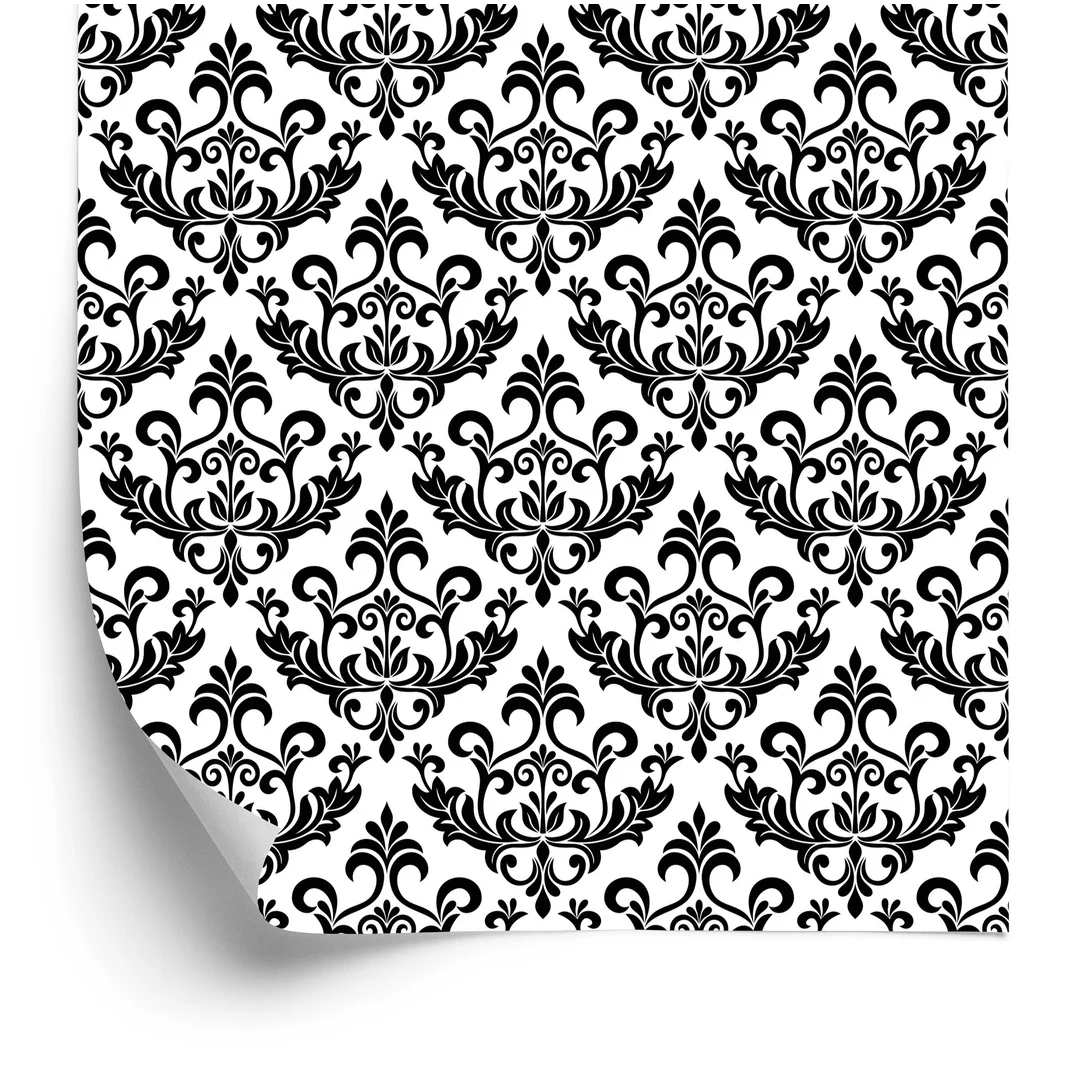 Tapeta Czarno – Białe Ornamenty Flizelina 53x1000