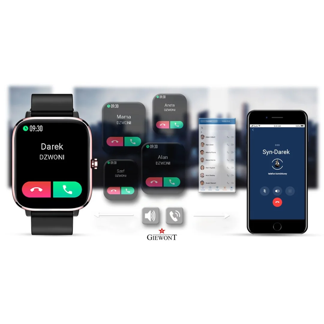 Smartwatch Giewont Różowo-Czarny GW230-3