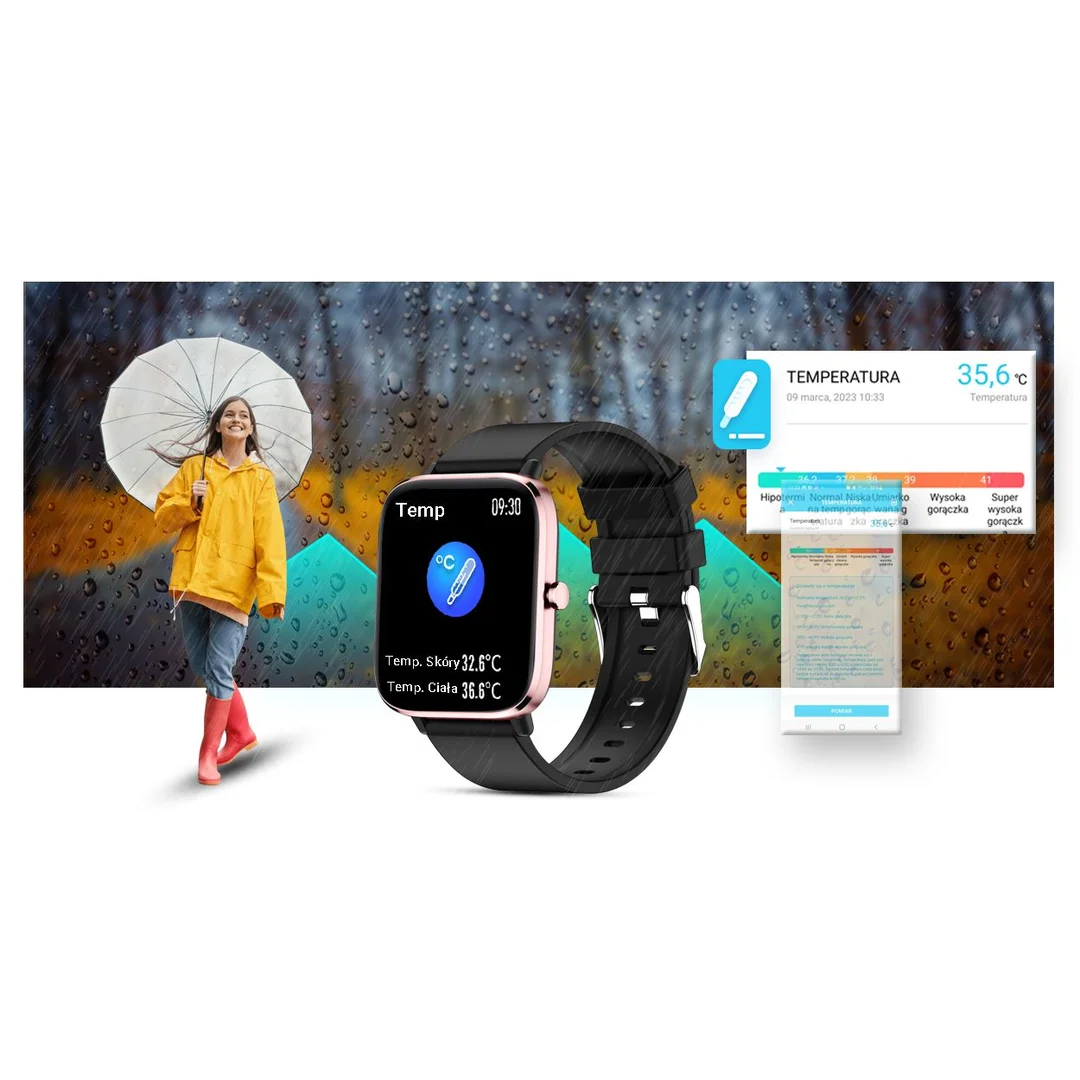 Smartwatch Giewont Różowo-Czarny GW230-3