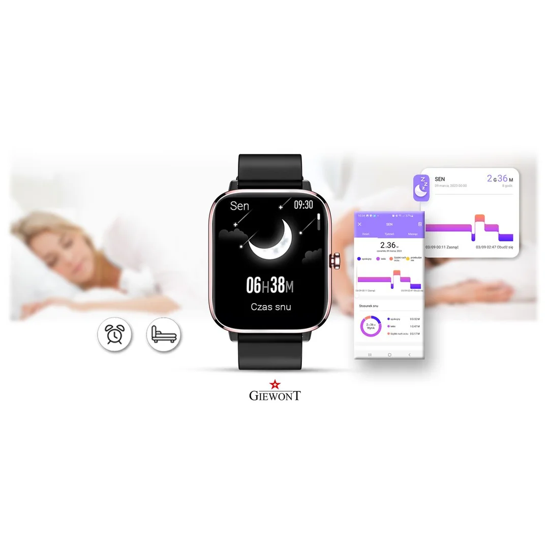 Smartwatch Giewont Różowo-Czarny GW230-3
