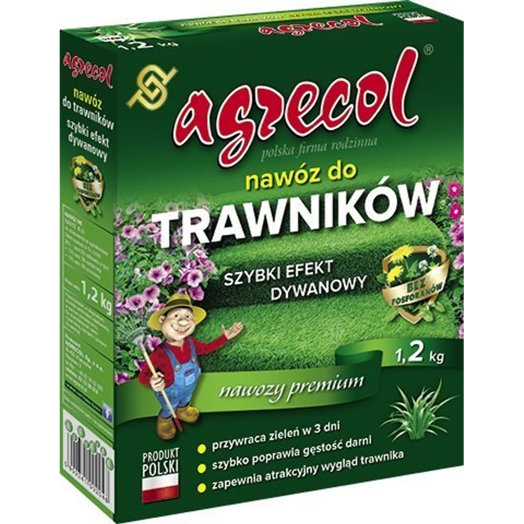 Nawóz do Trawników - Szybki Efekt Dywanowy 1,2kg Agrecol