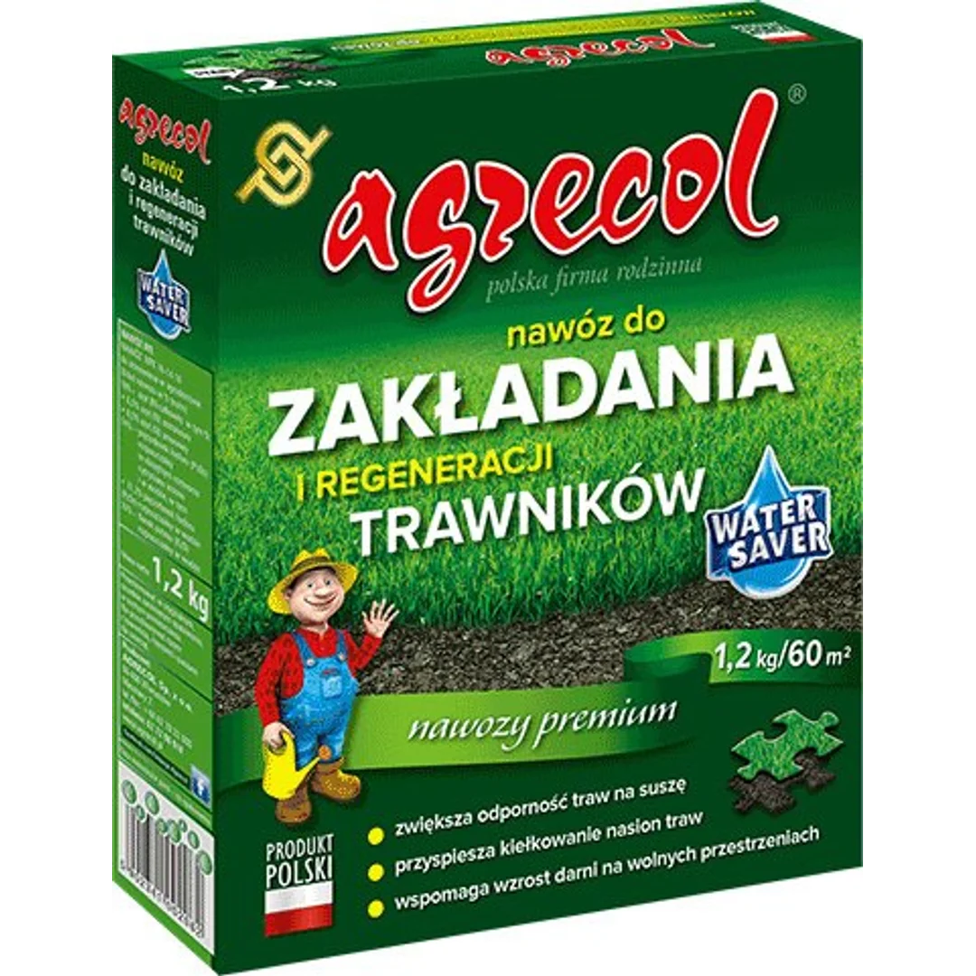 Nawóz Granulowany do Zakładania i Regeneracji Trawników 1,2kg Agrecol