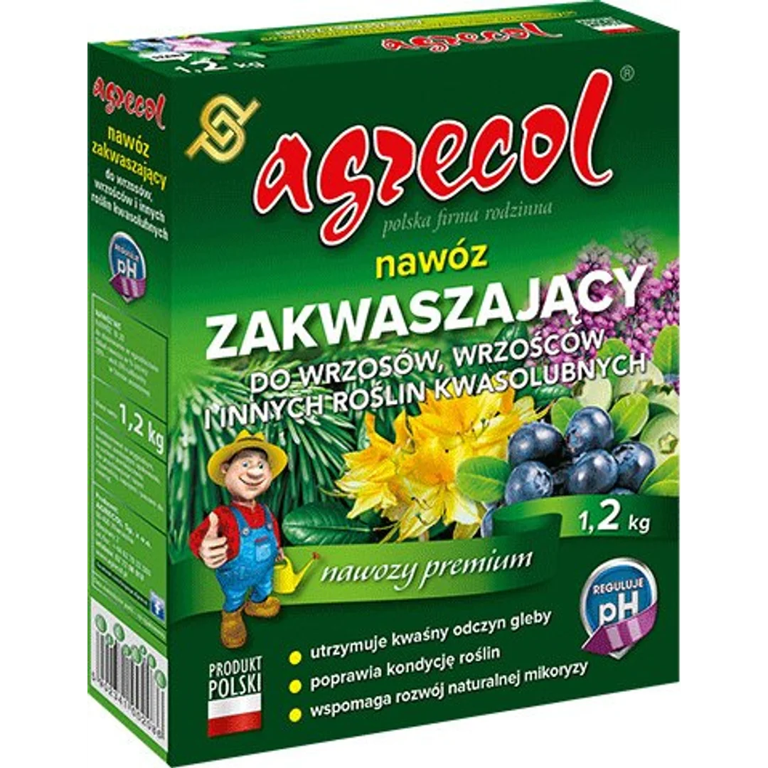 Nawóz Zakwaszający do Wrzosów, Wrzośców i Innych Roślin Kwaśnolubnych 1,2 kg Agrecol