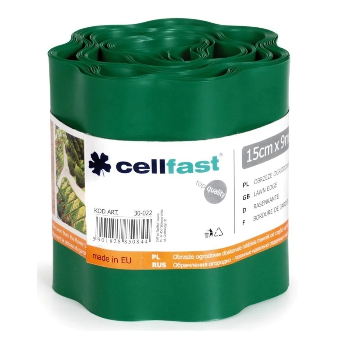 Obrzeże Trawnikowe Faliste Cellfast 15cm 9m Ciemna Zieleń