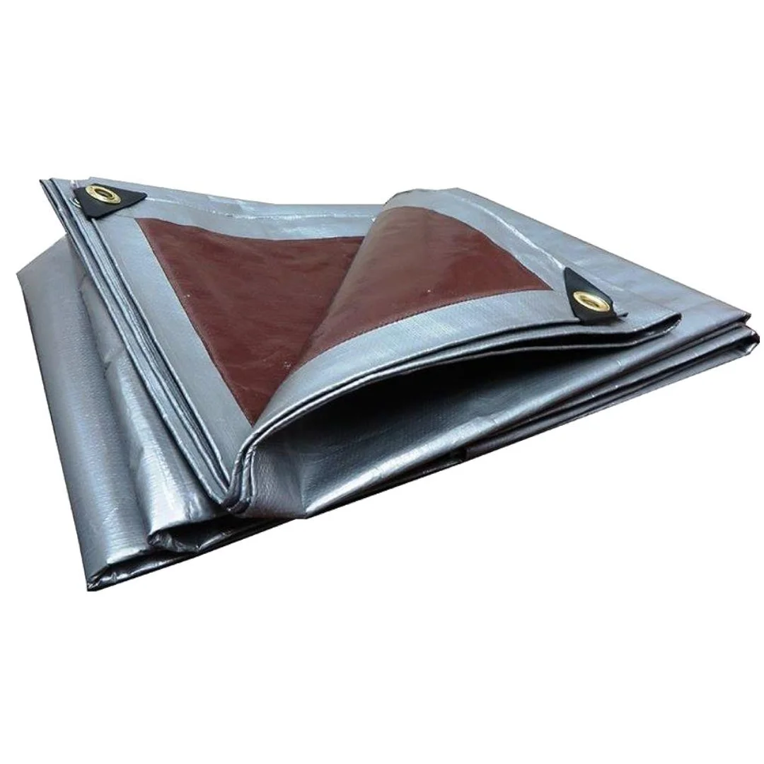 Plandeka Okryciowa 3x4 Srebrno-Brązowa SUPER GRUBA 210g/m2