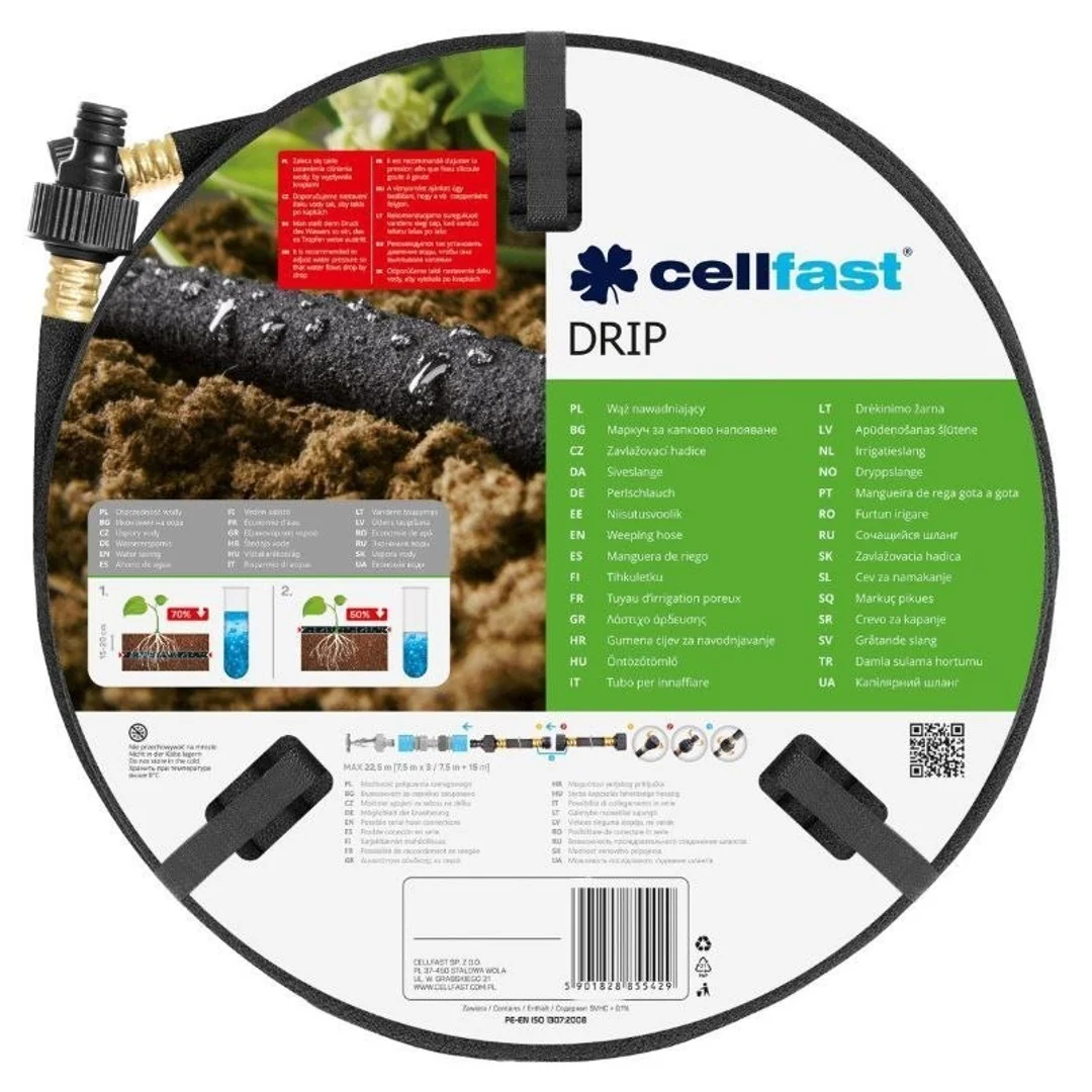 Wąż Nwadniający DRIP 1/2" 7,5mb do 70% Cellfast