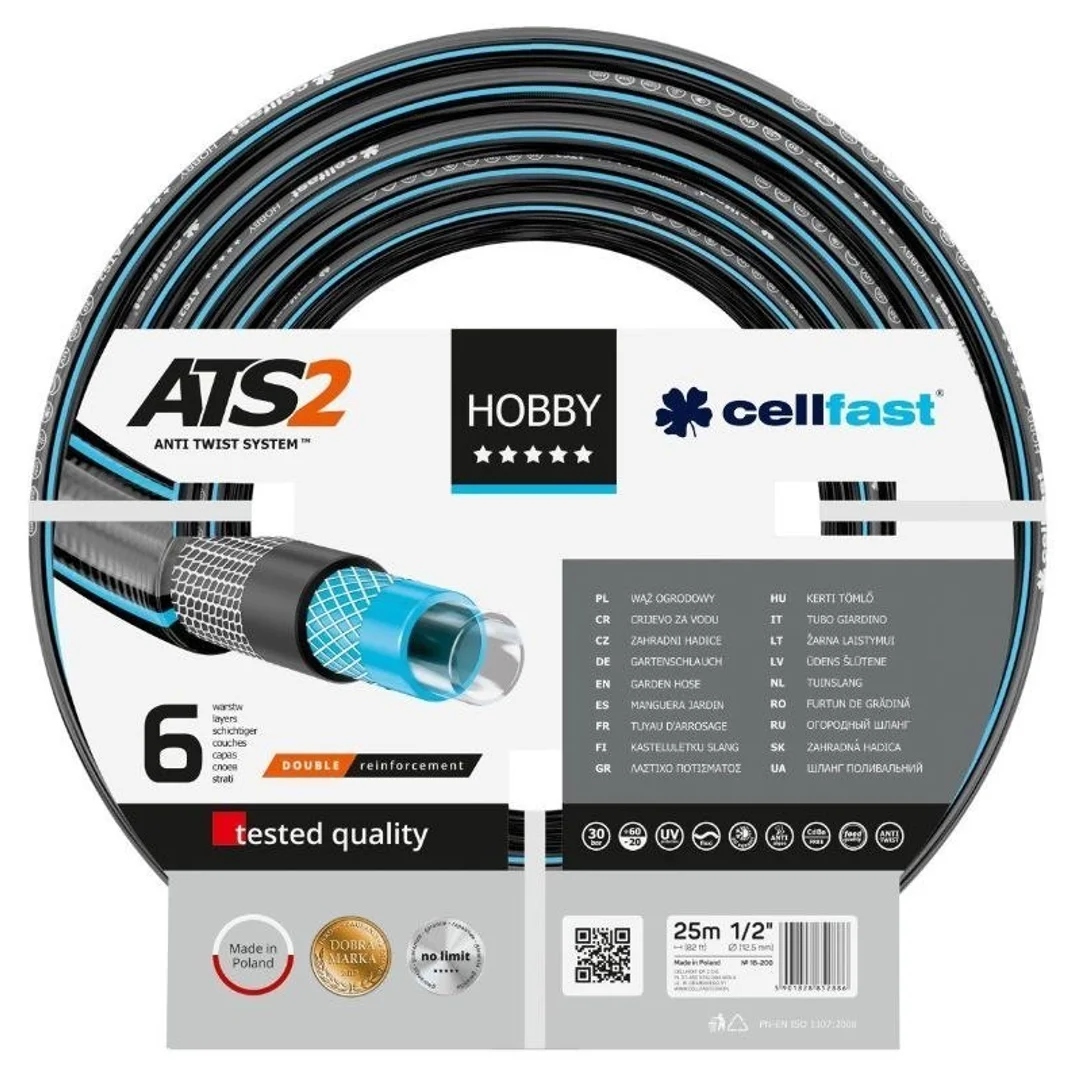 Wąż Ogrodowy 6 Warstwowy Hobby 1' 25mb Cellfast