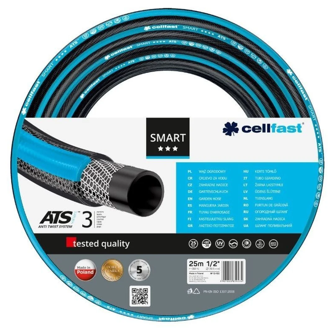 Wąż Ogrodowy Smart 3 Atsv 1/2" 25mb UV Cellfast