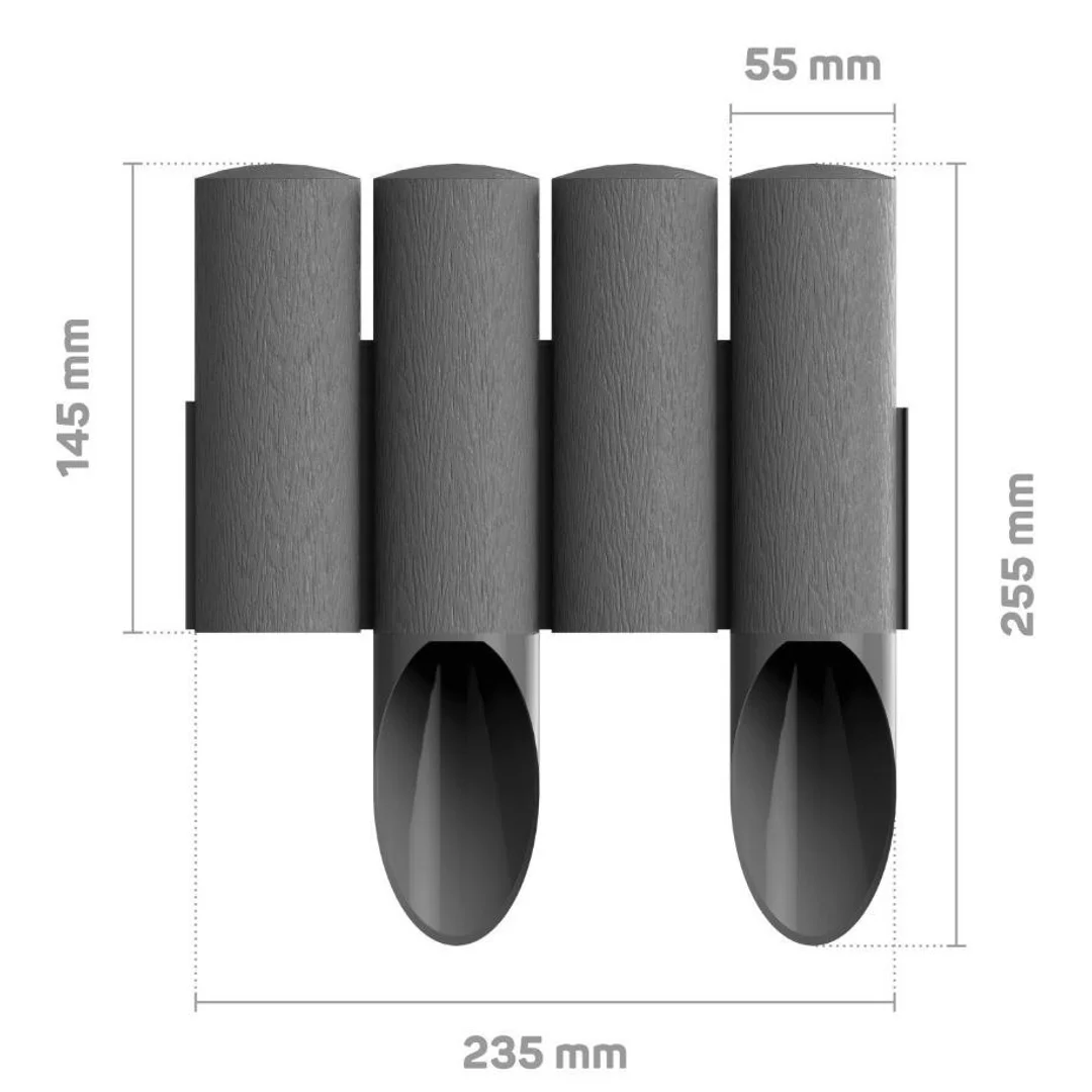 Obrzeże Palisada 25,5cm/2,3m Grafitowa STANDARD (34-044) Cellfast — zdjęcie 2