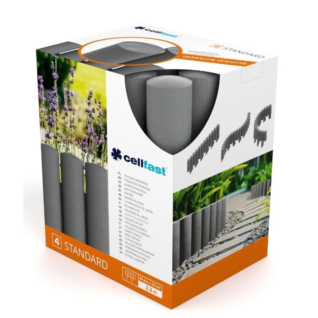 Obrzeże Palisada 25,5cm/2,3m Grafitowa STANDARD (34-044) Cellfast — zdjęcie 3